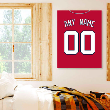 Washington Jersey Custom Canvas Print Wall Art for Boy Girl Men Women Baseball Personalized Canvas Art